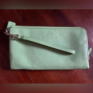Lime Green Coach Wristlet